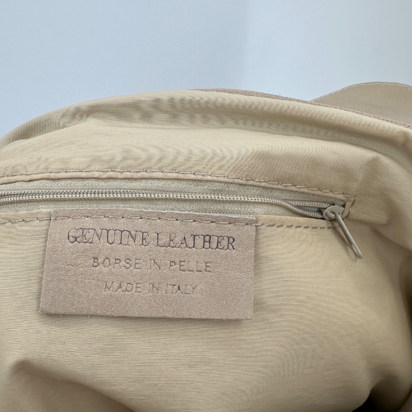 BORSE in PELLE Leather Shoulder Bag Made in Italy with Crossbody Strap in Tan - Picture 11 of 13
